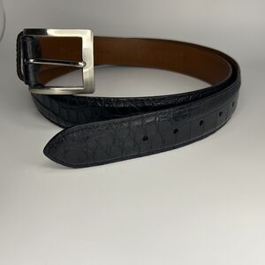 BULLHIDE BELTS Genuine Alligator Leather Handmade USA Sz. 46  Exotic Black